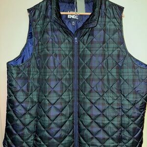 Lands' End Quilted Green and Blue Vest